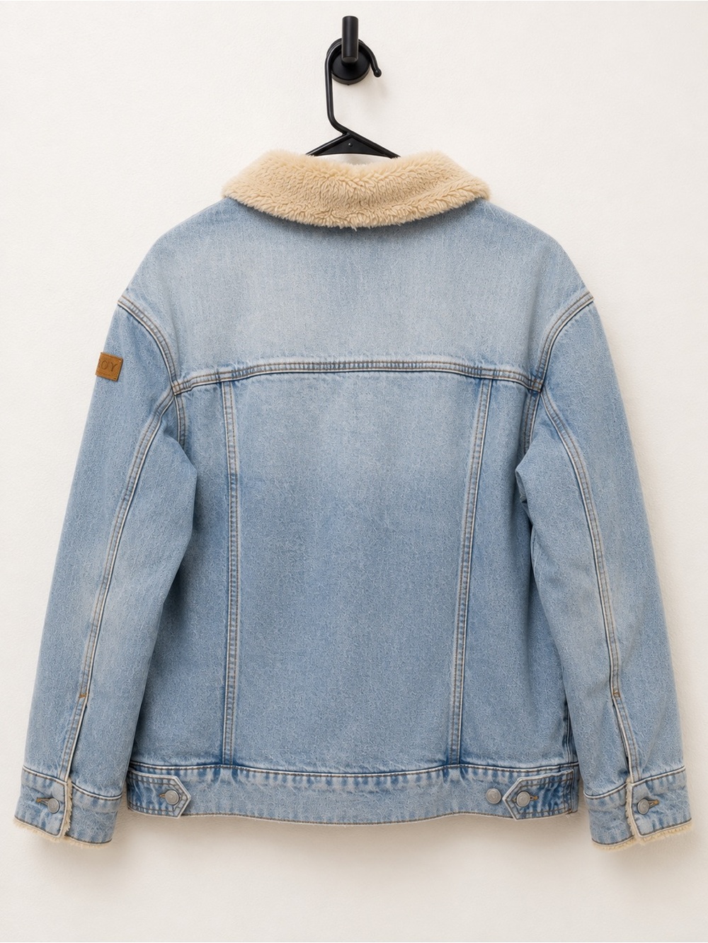 NWT Roxy Originals So Amped With Sherpa Women’s Denim Jacket Large - Picture 2 of 5
